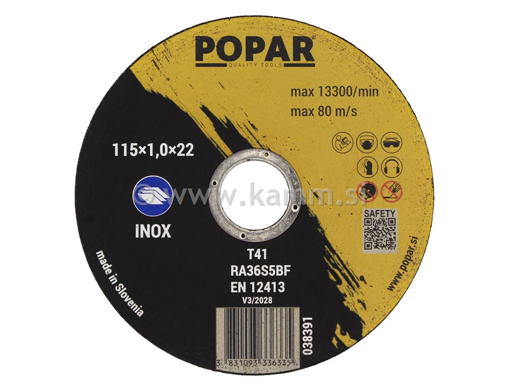 PLOŠČA REZALNA INOX 115X1X22 10kos