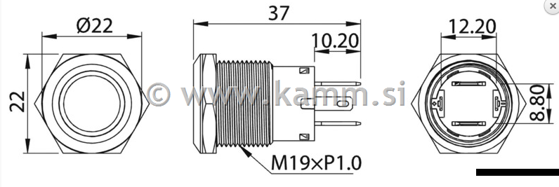 ART.1421503 INOX LED TIPKA