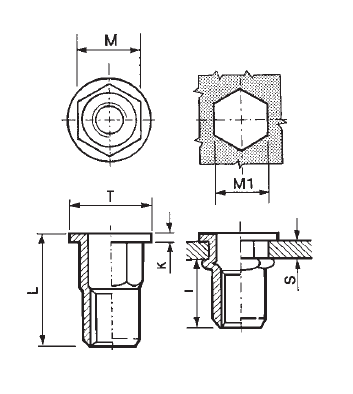 ZN MATICA RAZPORNA M 6 CIL.GL. POLHEX