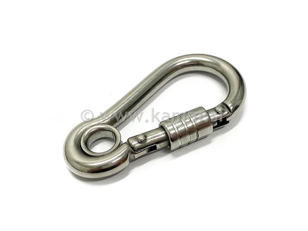 Opružni karabiner s samoosiguračem i okom 8950