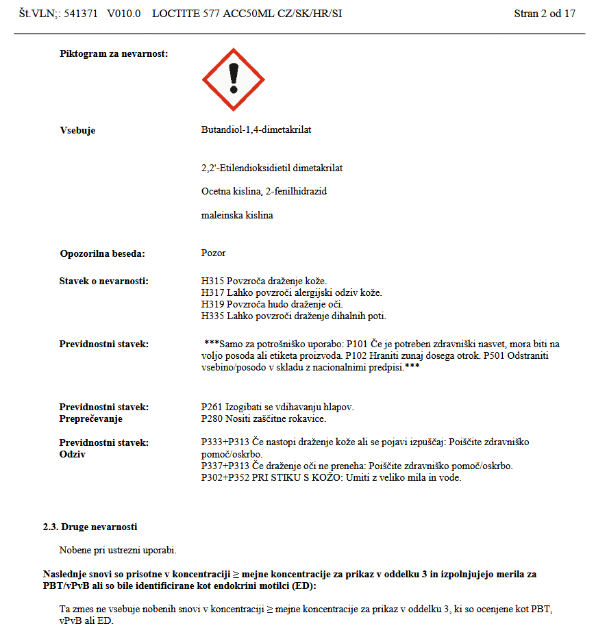 Sigurnosno-tehnički list