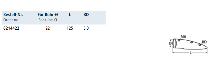 Tehničke specifikacije Priključak za cijev 8214