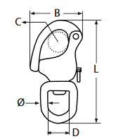 Tehničke specifikacije Obrtni zaskočni karabiner 8252